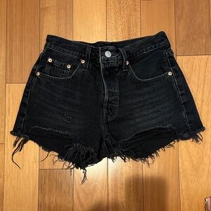 Levi's 501 Washed Black Jean Shorts